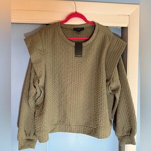Eloquii Sage Green Cable Knit Top - Size 22/24.  New with tags.
